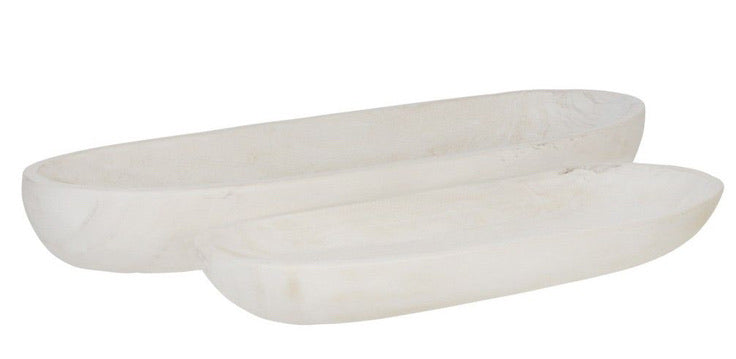 White Wood Dough Bowl- Small