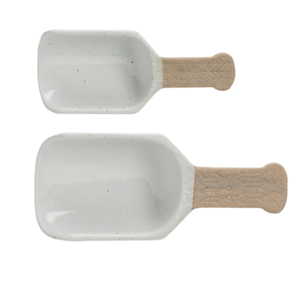 Porcelain Scoops White Set of Two