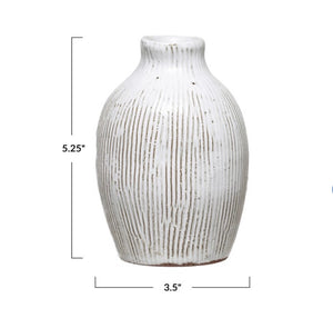 
                  
                    Engraved Lines White Terra-cotta vase
                  
                