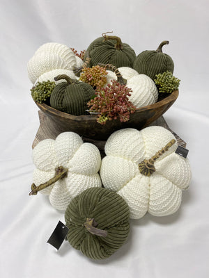 
                  
                    White Knit Stuffed Pumpkin - 7in
                  
                