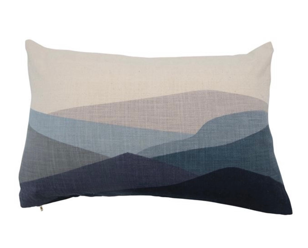 Multi Blue Mountain Lumbar Pillow