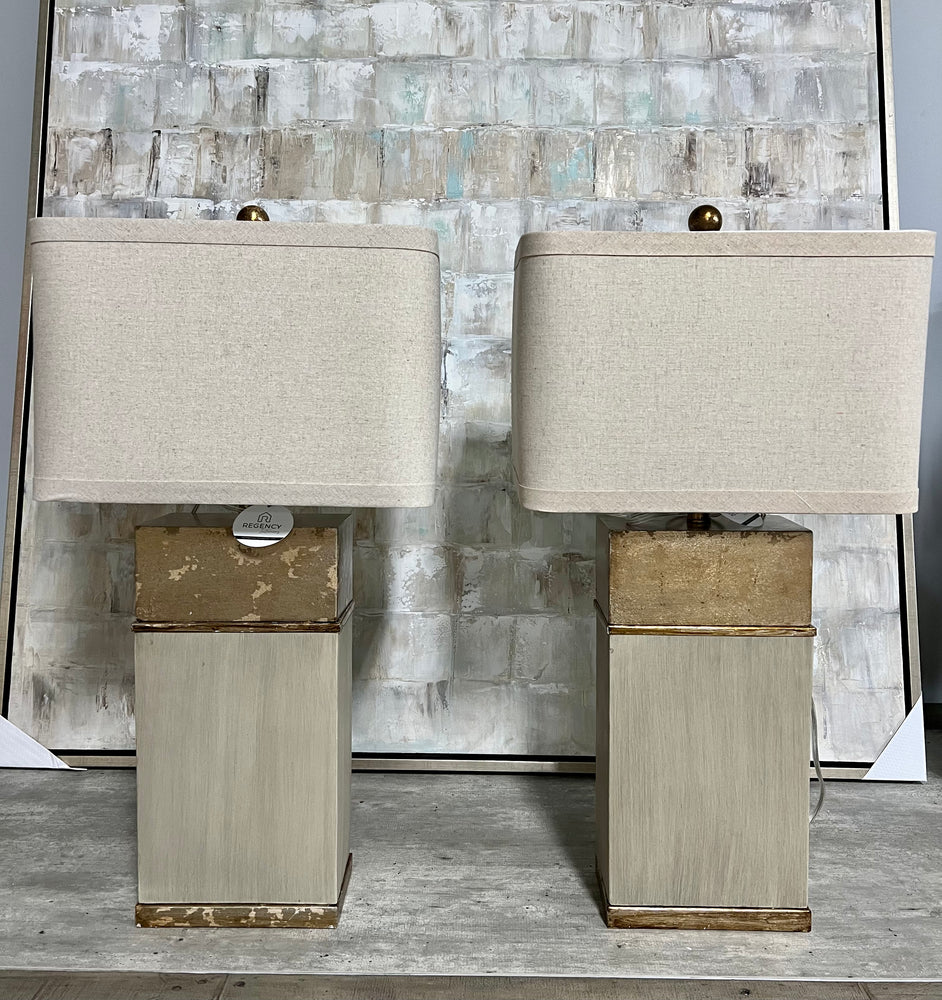 Cement and antique gold lamp
