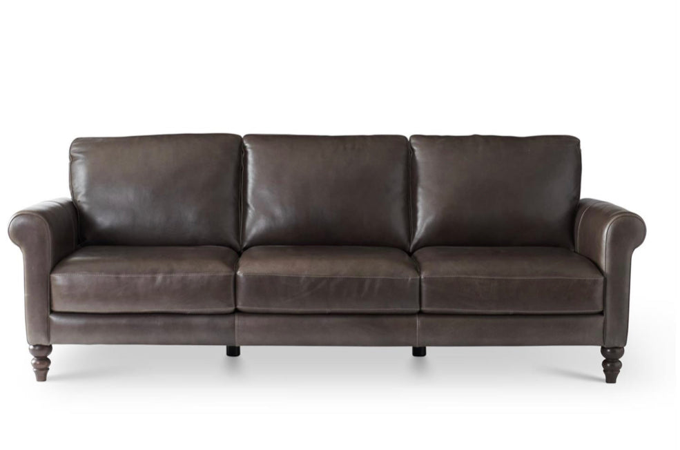 Gray Leather Sofa, 92