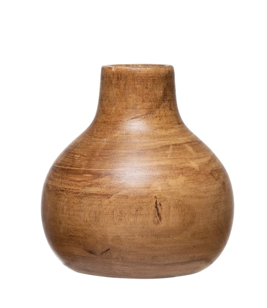 Walnut Stain Paulownia Wood Vase - 8
