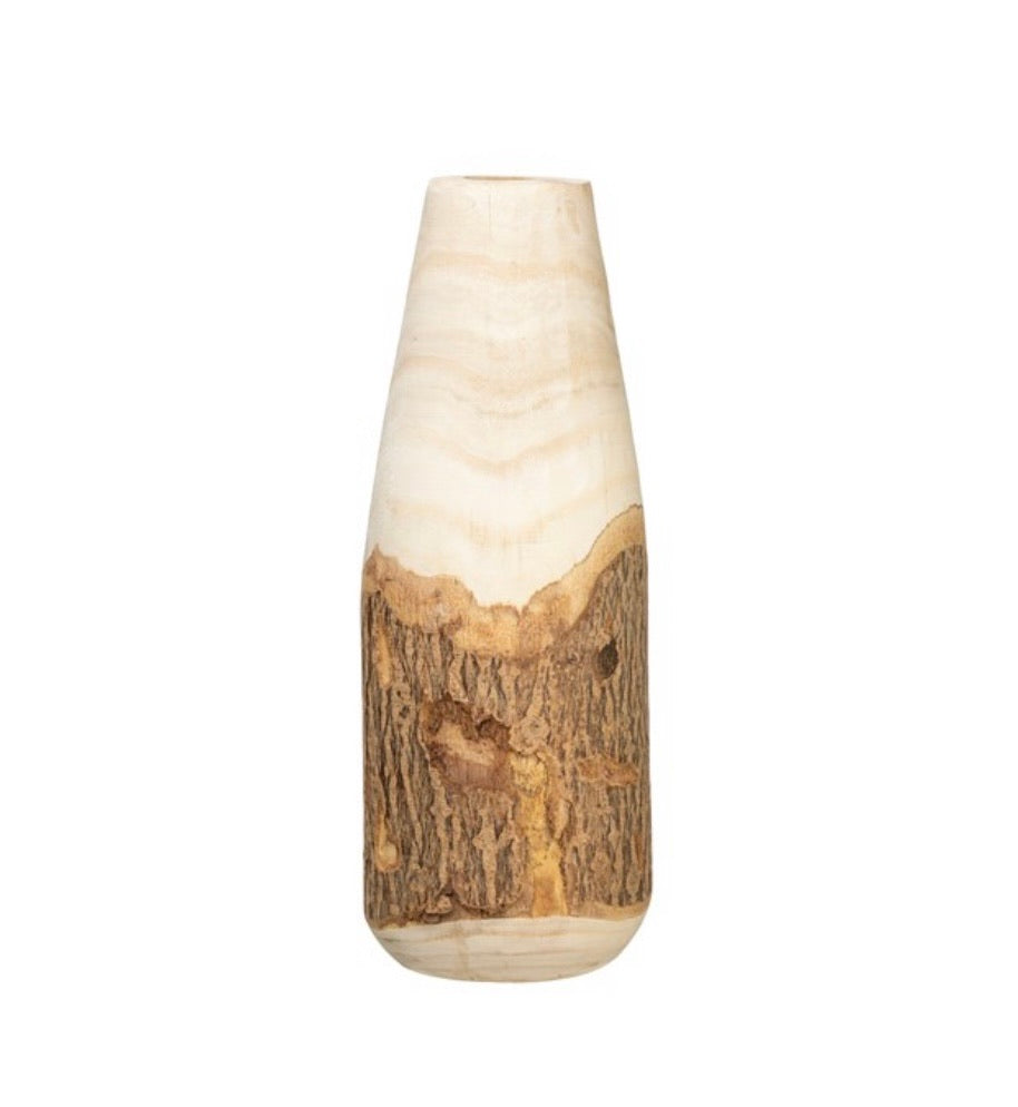 Paulownia Wood Vase- 16”