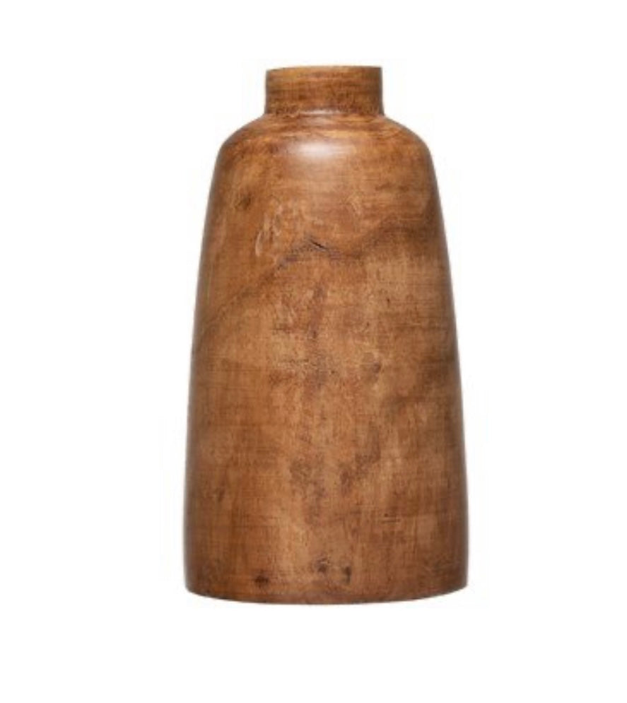 Walnut Stain Paulownia Wood Vase - 14