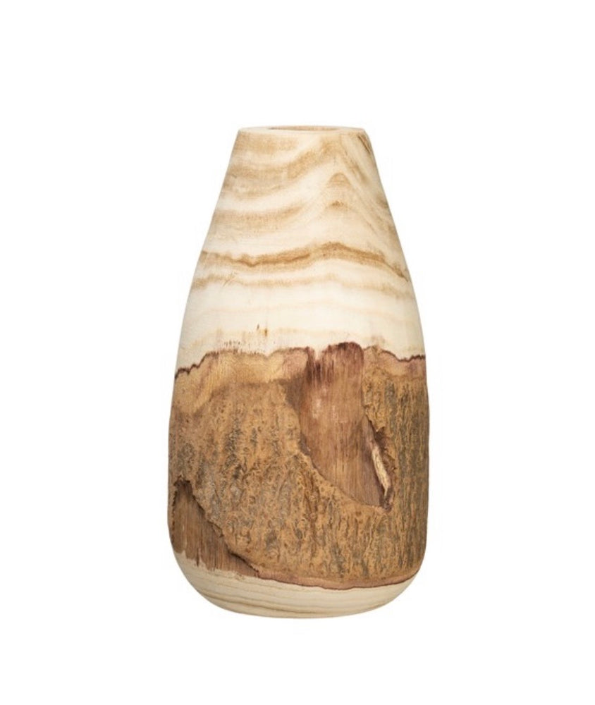 Paulownia Wood Vase- 12”