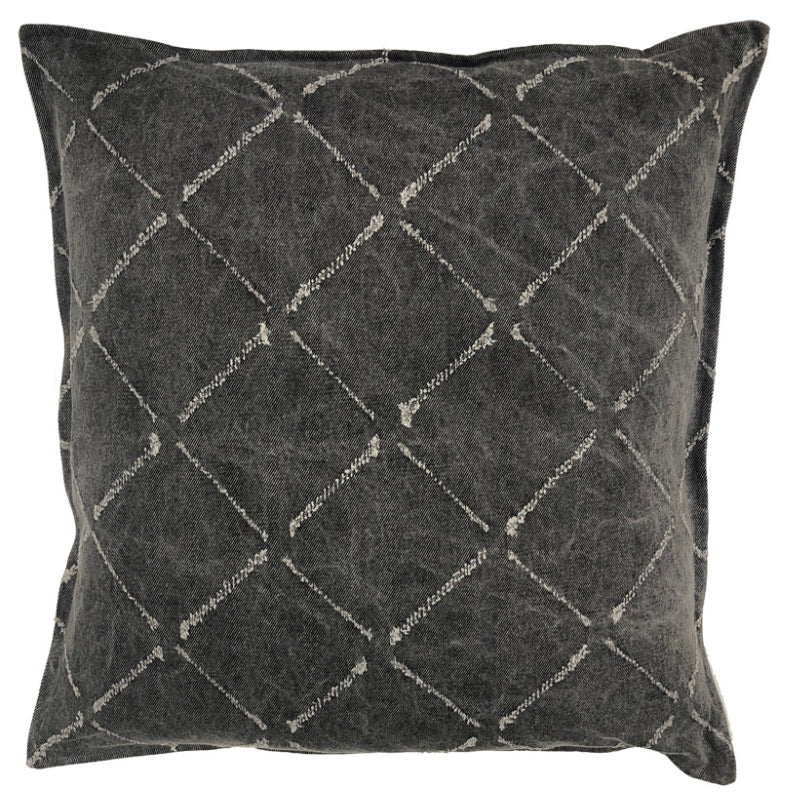 Diamond Cotton Pillow - Black